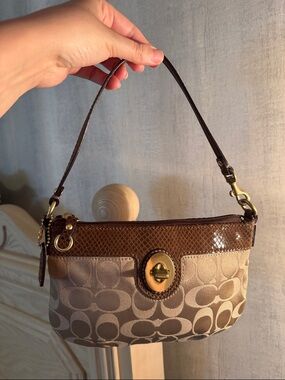 Coach Elegant Brown and Tan small Handbag